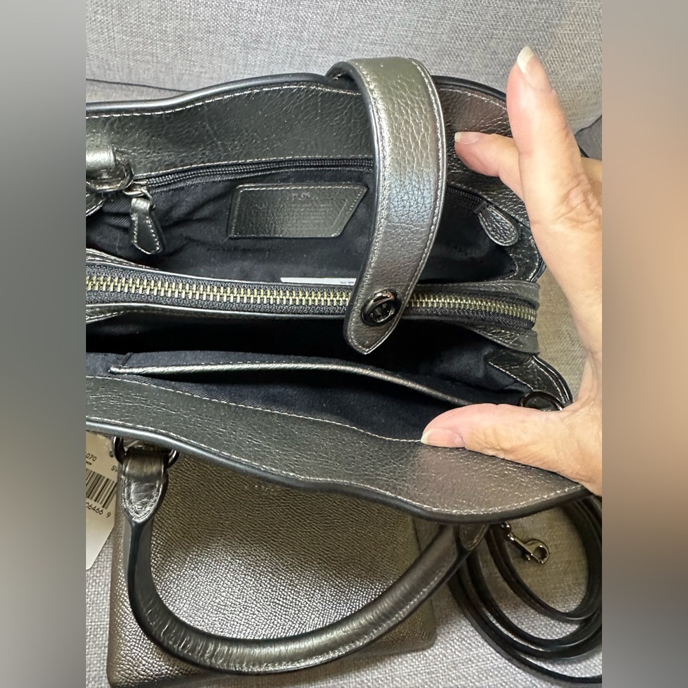 Coach Grey Leather Satchel with Matching Wristlet - Picture 7 of 13